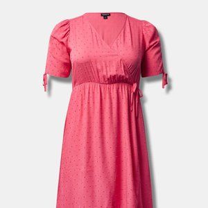 Torrid Midi Swiss Linen Surplice Dress sz 1 NWT